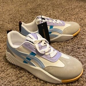 De Florance White and Purple Vintage  Sneakers